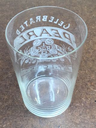 Incredibly Rare “Celebrated Pearl Lager Beer St.  Louis” Glass From Mid 1880s 5