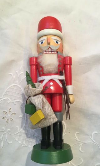 Antique German Santa Nutcracker With Bag Of Gifts By Olaf Kolbe 9 " Tall