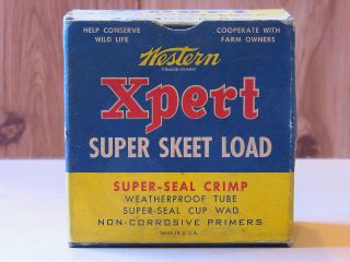 Vintage Very Rare Western Xpert Skeet Load 12 Ga.  East Alton,  Ill,  Empty