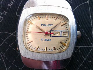 Vintage Ussr Poljot 2628 17 Jewels Mechanical Men 