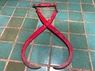 Antique Red Gifford Wood Co Hudson N.  Y 551 - 15 Cast Iron Ice Block Tongs