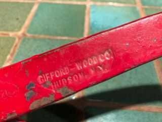 Antique Red Gifford Wood Co Hudson N.  Y 551 - 15 Cast Iron Ice Block Tongs 2