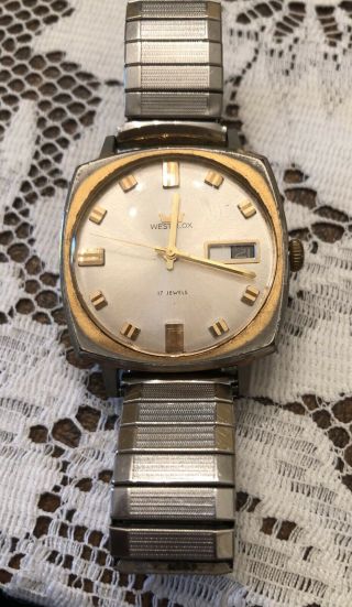 Vintage 17 Jewel Wesclox Wind Up Men’s Wrist Watch 1960s - Date Display
