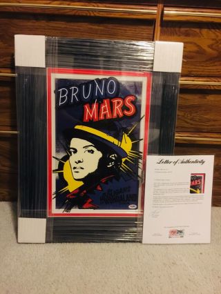 Rare Bruno Mars Signed/auto/autograph Tour Poster Psa/dna Loa Hooligans