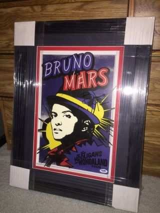 Rare BRUNO MARS Signed/Auto/Autograph Tour Poster PSA/DNA LOA Hooligans 2