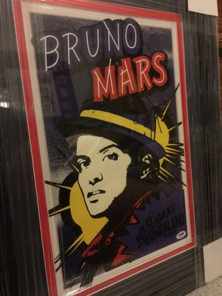 Rare BRUNO MARS Signed/Auto/Autograph Tour Poster PSA/DNA LOA Hooligans 3