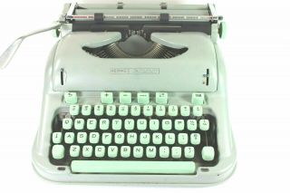 1963 Hermes 3000 Portable Typewriter Rare Techno Pica Typeface Made Switzerland