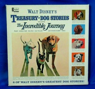 1964 Rare Disney 3 Lp Box Set: Various - Treasury Of Dog Stories - Disneyland