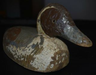 Vintage Antique Hunting Wood Duck Decoy,  Carved Painted And Has Weight,  Rare