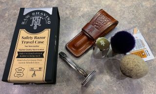 Raw Shaving Rs - 10 De Razor,  Rs - 26 Brush,  And Rs - 77 Leather Case Ultra Rare