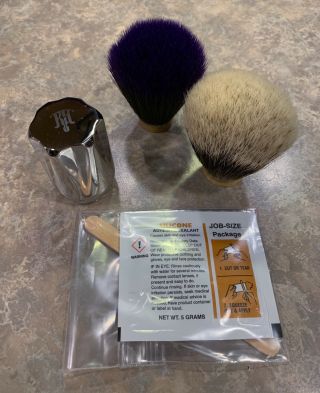 Raw Shaving RS - 10 DE Razor,  RS - 26 Brush,  and RS - 77 Leather Case Ultra RARE 6