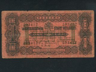 Straits Settlements:p - 1b,  1 Dollar 1909 Rare Type