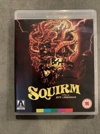 Arrow Video Squirm Blu - Ray Dvd Oop Rare,  Reverse Cover Signed By Jeff Lieberman