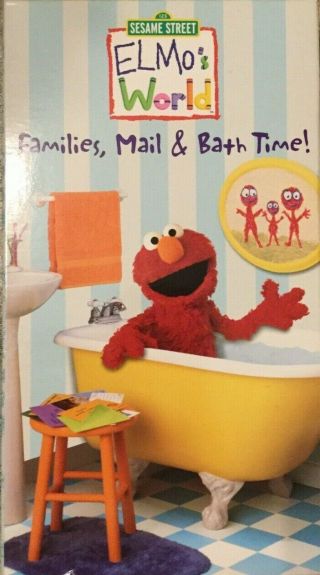 Sesame Street Elmos World Families Mail & Bath Time Vhs Tape Rare Very