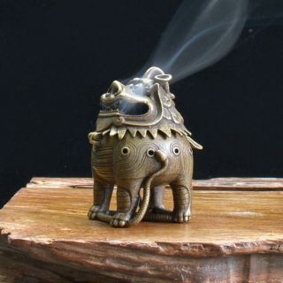 Small Vintage/antique Chinese Incense Burner Bronze/brass Candle Burner Holder A