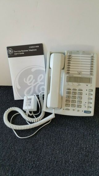 Ge Pro Series 2 - 9436a 2 - 9438a 2 Line Business Office Telephone Lcd In White Rare
