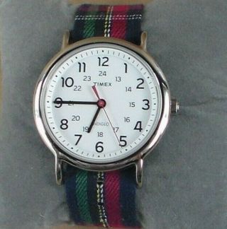 Timex Tw2r10900 Weekender Unisex Watch Plaid 38mm Indiglo