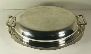 Silverplate Oval Covered Casserole Vegetable Serving Dish With Handles (1) Count