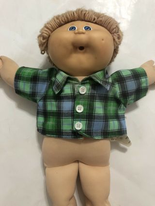 Vintage 1978 - 1982 Boy Cabbage Patch Doll Blonde Curly Hair Blue Eyes