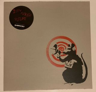 Banksy | Radar Rat Screen Print | Dirty Funker Future Vinyl (grey) 2008 Rare