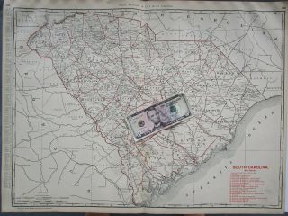 Nc Xl 1901 South Carolina Railroad Map Business Railways 1900s Conway Seashore