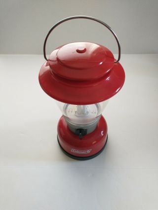 Coleman Classic Family Size Cfl Fluorescent Lantern Model 5329 - Matte Red Vtg