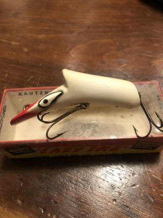 Vintage Kautzky Lazy Ike Fishing Lure Red And White Top Ike