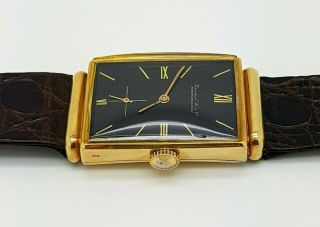 Extremely Rare Iwc Rectangular Art Deco 18k Yellow Gold Men Watch Cal 87