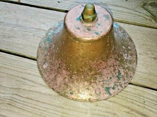 Antique Vintage 8 " Brass Bell - Ship,  Trolley,  Nautical,  School,  Dinner