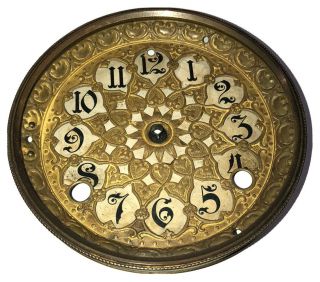 Fancy Antique Seth Thomas Mantel Clock Dial Bezel Part Fits 3 - 5/8 Movements