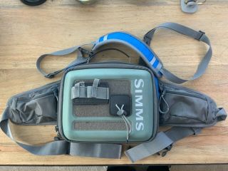 Simms Waypoints Hip Pack - Rare Blue/gunmetal - All Attachments & Strap