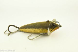 Vintage Heddon Surface Minnow 210 Antique Fishing Lure Grey Mouse Jj2