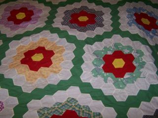 Antique Quilt Top hand sewn 1960 ' s great colors 2