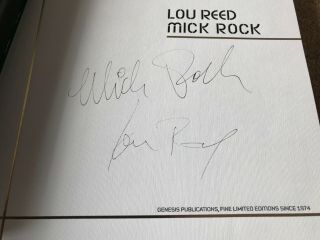 Lou Reed & Mick Rock Signed Transformer Genesis Publications Rare Autograph Ltd