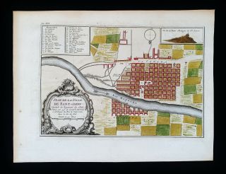 1747 Bellin - Rare Map Of South America,  Santiago,  Santiago De Chile,  Chili.