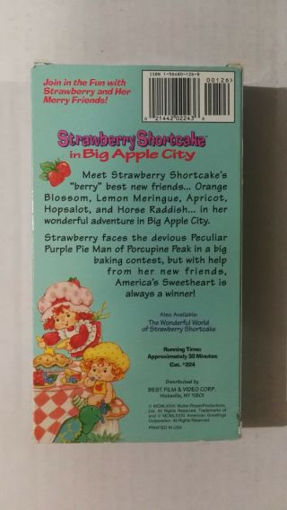 STRAWBERRY SHORTCAKE IN BIG APPLE CITY (VHS) RARE OOP 2
