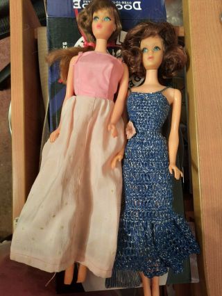 2 Vintage Sears 1967 Barbie Twist N Turn Doll Rooted Eyelashes Go Go Co Co