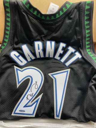 Kevin Garnett Signed Auto Black Timberwolves Jersey Uda Rare Upper Deck Puma