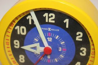 Vintage Rare Howard Miller BELL Retro Yellow Alarm Clock. 2
