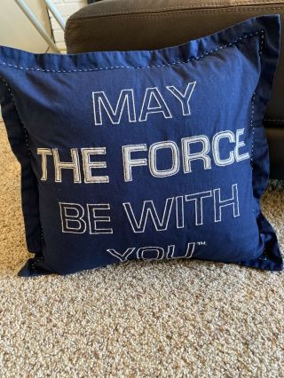 Pottery Barn Kids Star Wars May The Force Be With You Pillow Sham Cover 16 " Rare