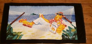 Vintage 1991 Rj Reynolds Joe Camel Beach Hammock Towel Rare.