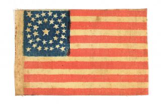 Very Rare 35 Star Civil War Era Antique Us Flag 1863 - 1865 Medallion Pattern