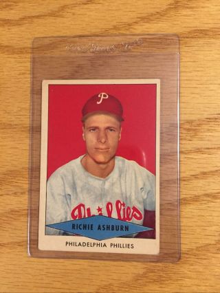 1954 Red Heart Dog Food Baseball Card Richie Ashburn Philadelphia Phillies Rare