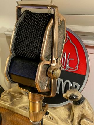 Rare 1930 ' s - 40 ' s AMPERITE MODEL SR80 Ribbon Microphone - with stand 4