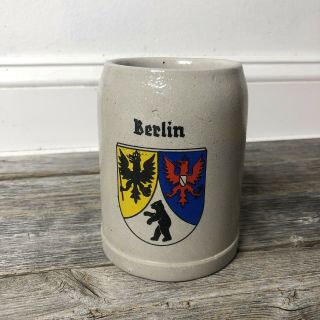 Rare Vintage Berlin Beer Stein Stoneware German 0.  5l Mug