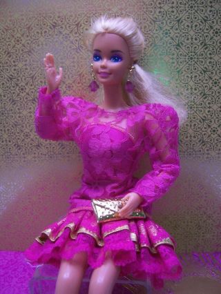 Vintage 1985 Barbie “oscar De La Renta” Outfit 2766 Magenta & Lovely