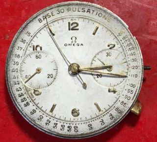 OMEGA Rare Vintage 1940,  Movement Chronograph 33.  3 With Dial And Hands 2