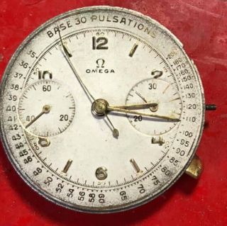 OMEGA Rare Vintage 1940,  Movement Chronograph 33.  3 With Dial And Hands 6