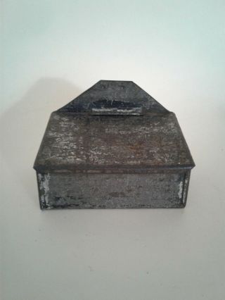 Antique Razor Blade Disposal Tin W/ Hinged Lid