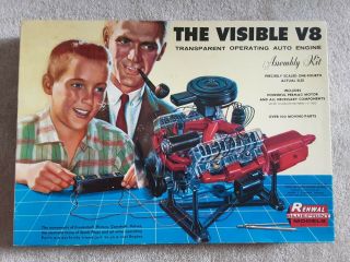 Renwal The Visible V8 Engine Model Kit W/box,  1960 
